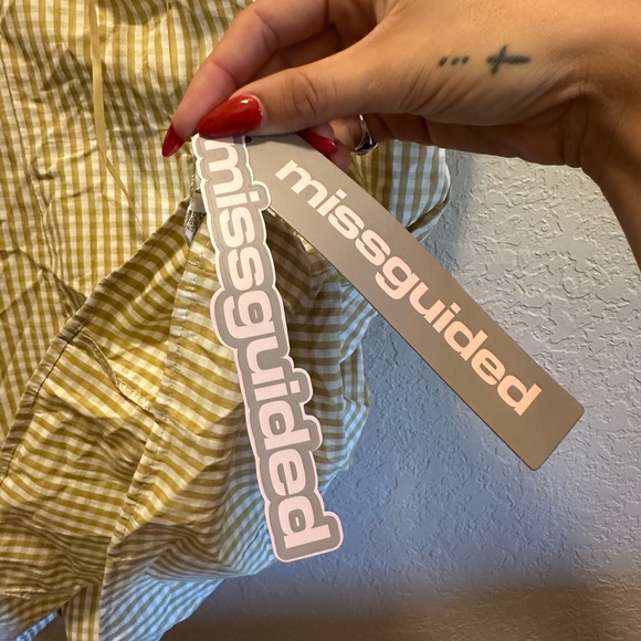 Missguided Yellow Checkered Mini Dress NWT - Picture 5 of 7